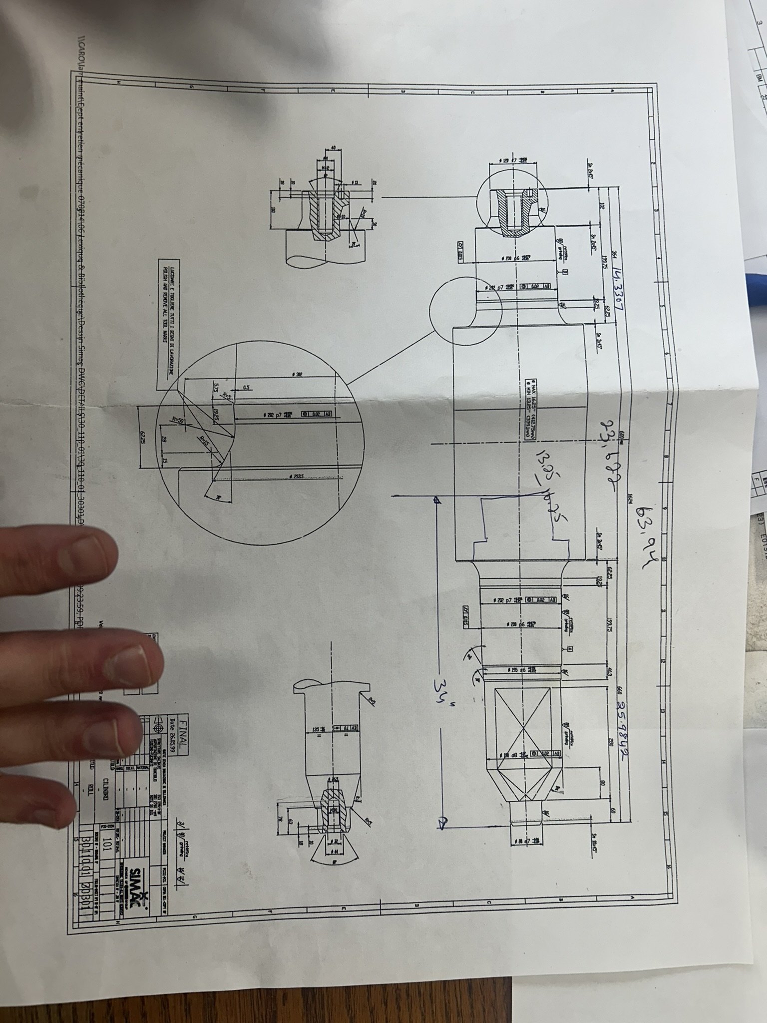 Supplied drawing on the floor